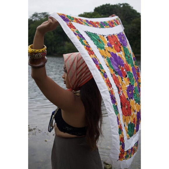 Bold Florals Large Scarf Vintage Accessories - Picture 4 of 4